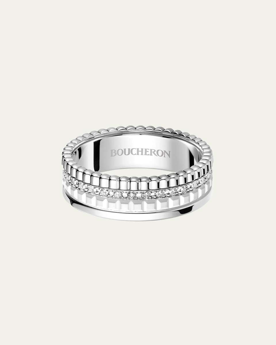 18K White Gold Quatre Double White Edition Small Ring